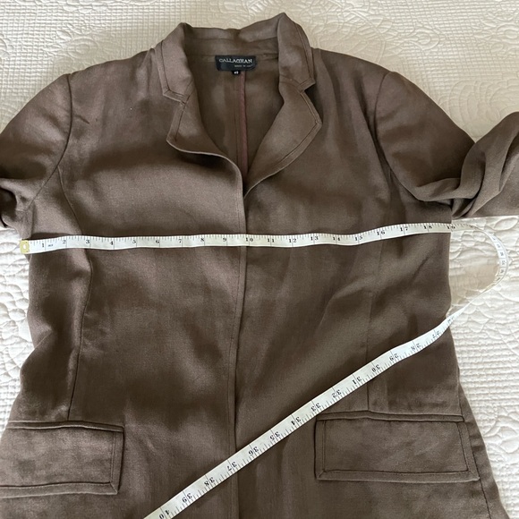 VTG EUC Callaghan (by Gianni Versace) brown women's linen blazer - Picture 12 of 12